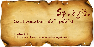 Szilveszter Árpád névjegykártya
